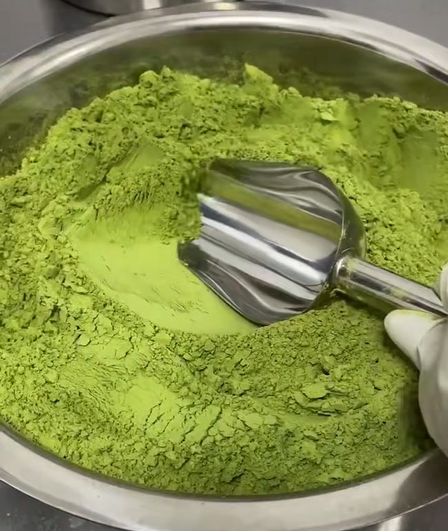 green leaf powder after test green leaf powder after test