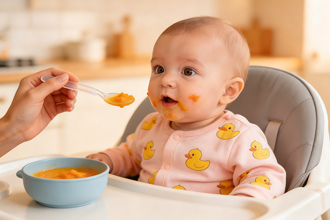baby food vegetable and fruit puree