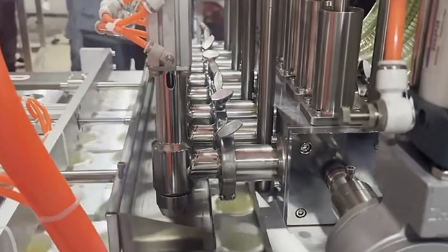 Eight-Lane Cup Filling Sealing Machine Test