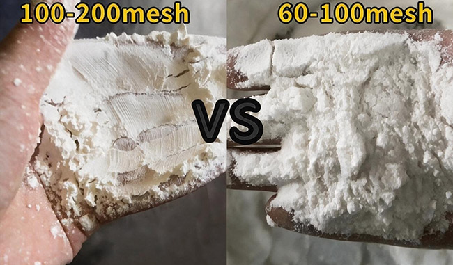 output flour size comparison